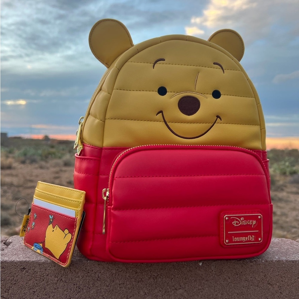 Loungefly Winnie the Pooh Puffer Backpack and Wallet